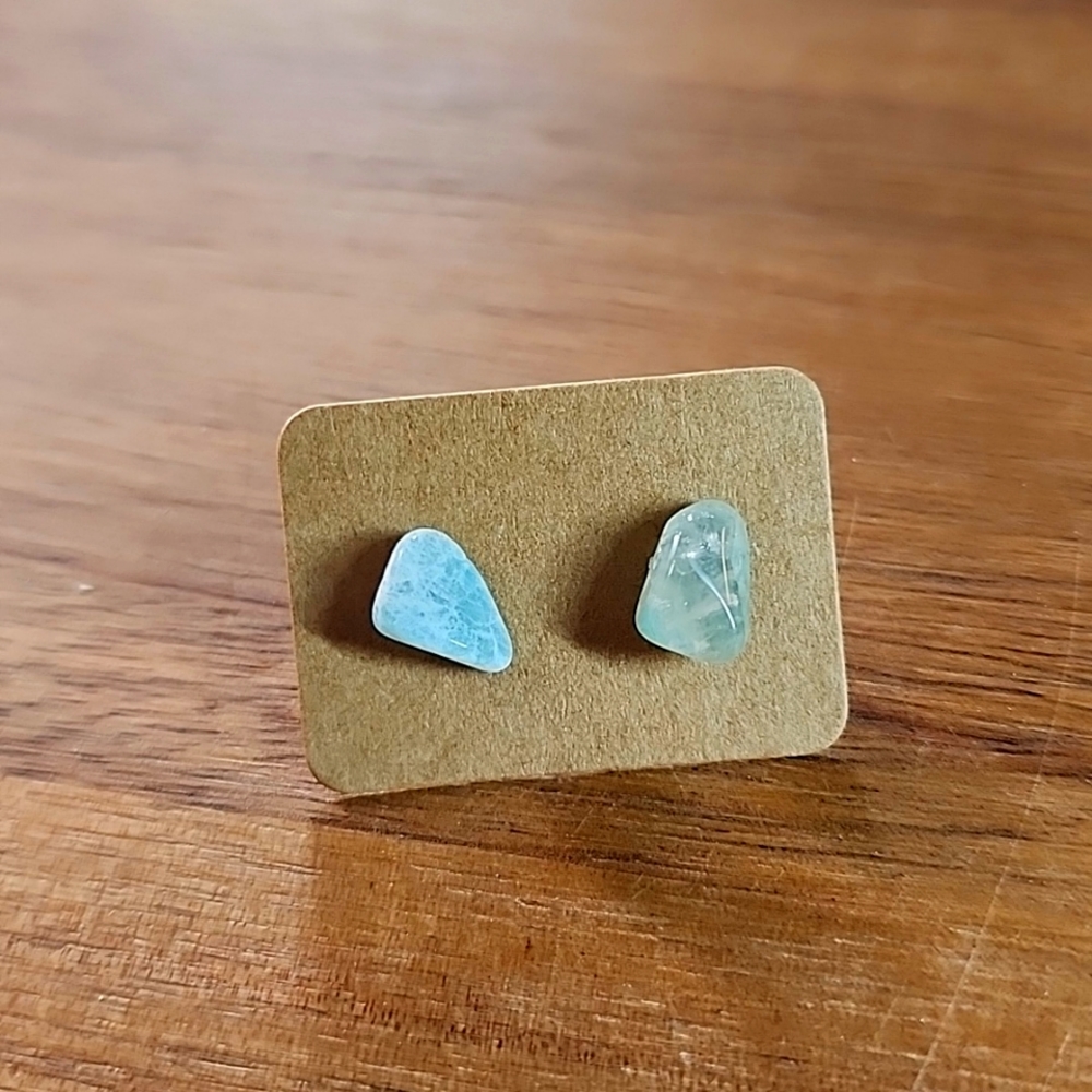 Amazonite Stud Earrings - Picture 5 of 6